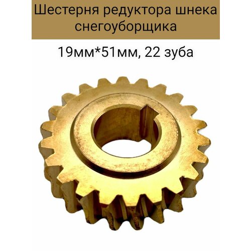 Шестерня редуктора шнека снегоуборщика 19мм*51мм, 22 зуба шестерня редуктора шнека снегоуборщика 19мм 69мм 20 зубов