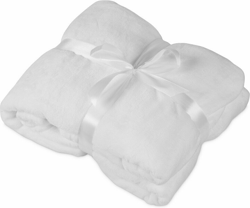 фото Плед мягкий флисовый Fancy, белый