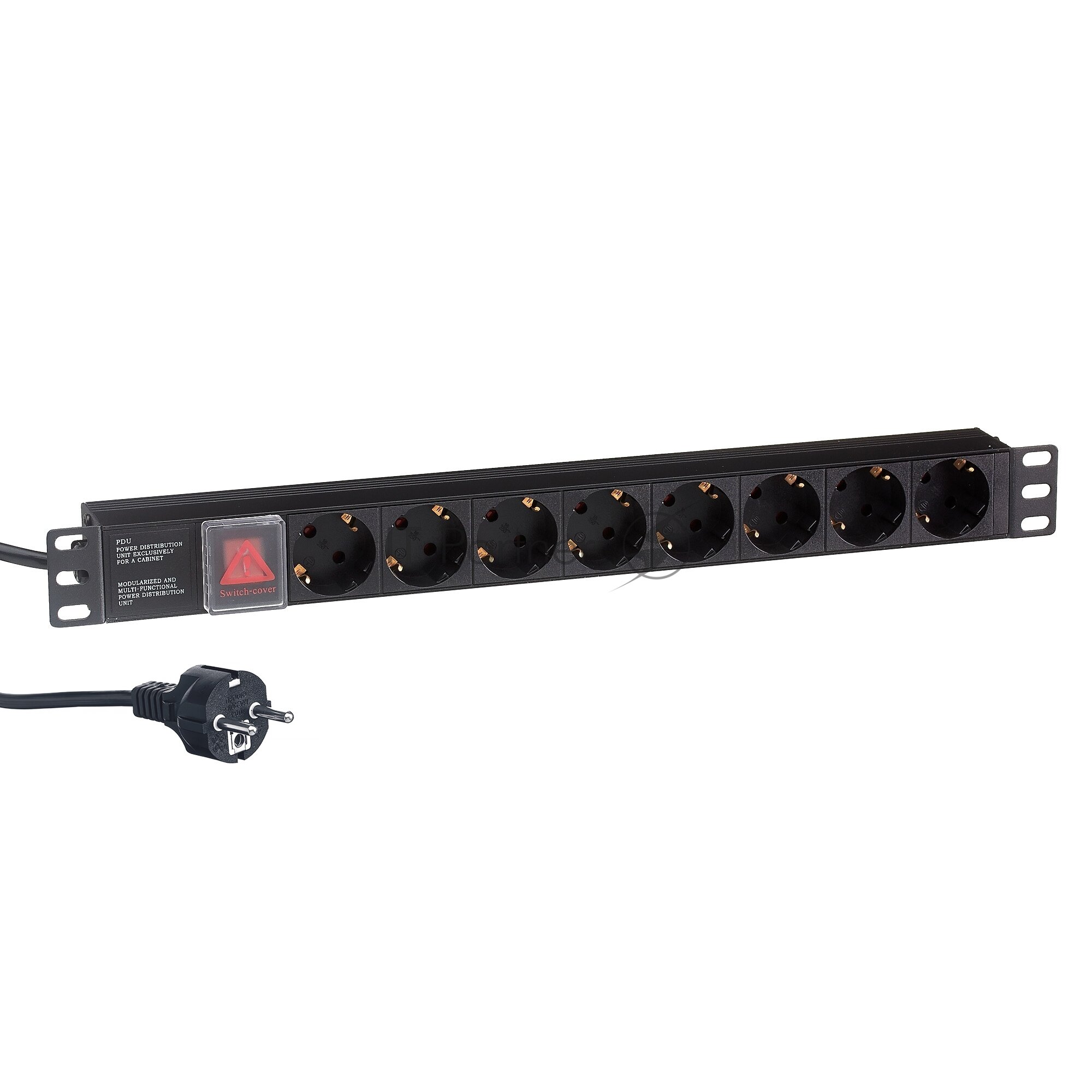 Exegate EX280844RUS Блок розеток ExeGate ServerPro PDU-19H805 Al-8S-EU3-SW, 19",1U,алюм, 8Schuko, евровилка, 3м - фото №5