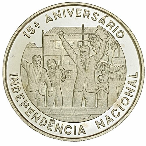 Сан-Томе и Принсипи 1000 добр 1990 г. (15 лет Независимости) (Proof) клуб нумизмат монета 1000 добрас сан томе и принсипи 1990 года серебро xvi зимние олимпийские игры альбервиль 1992