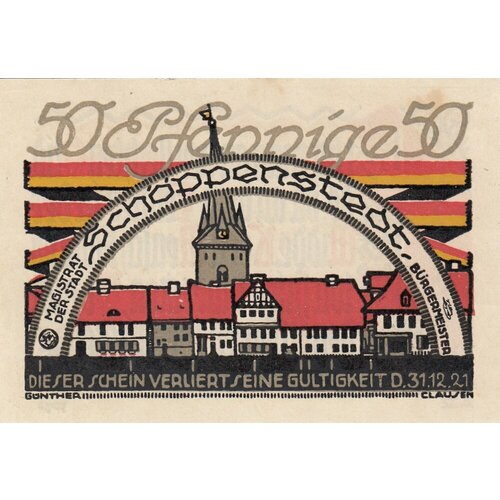 Германия (Веймарская Республика) Шёппенштедт 50 пфеннигов 1921 г. (№5) (3) германия веймарская республика шёппенштедт 50 пфеннигов 1921 г 1 3