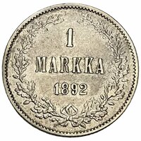 Российская империя, Финляндия 1 марка 1892 г. (L) (2)