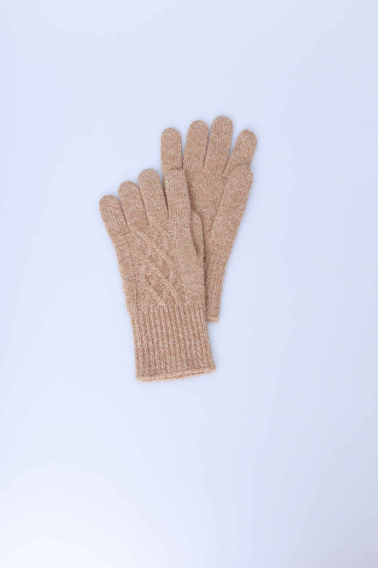 Перчатки KHAN Cashmere, размер универсальный, бежевый
