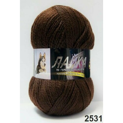 Пряжа Лайка (Color City) 2531 шоколадный / упаковка 1 шт пряжа color city yak wool як вул 2907 темно оливковый 60% пух яка 20% мериносовая шерсть 20% акрил 100г 430м 5 шт