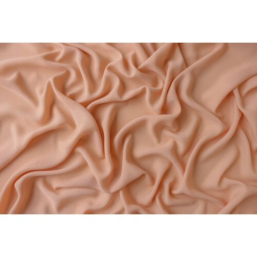 Ткань шармуз из шелка с эластаном персикового цвета ткань шармуз персикового цвета