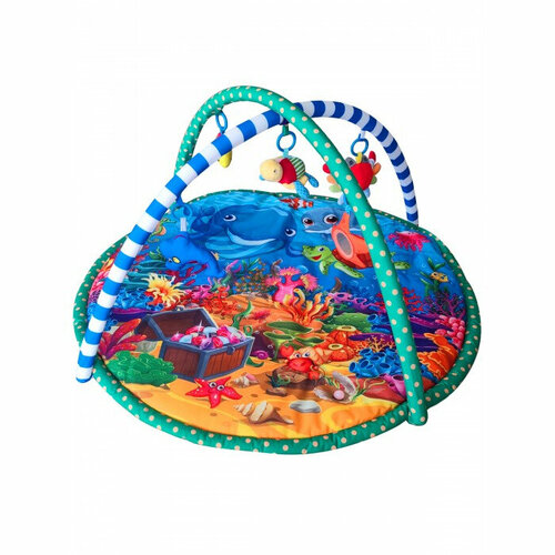Детский развивающий коврик с дугами BABY WHALES Underwater world Подводный мир 95*95*45