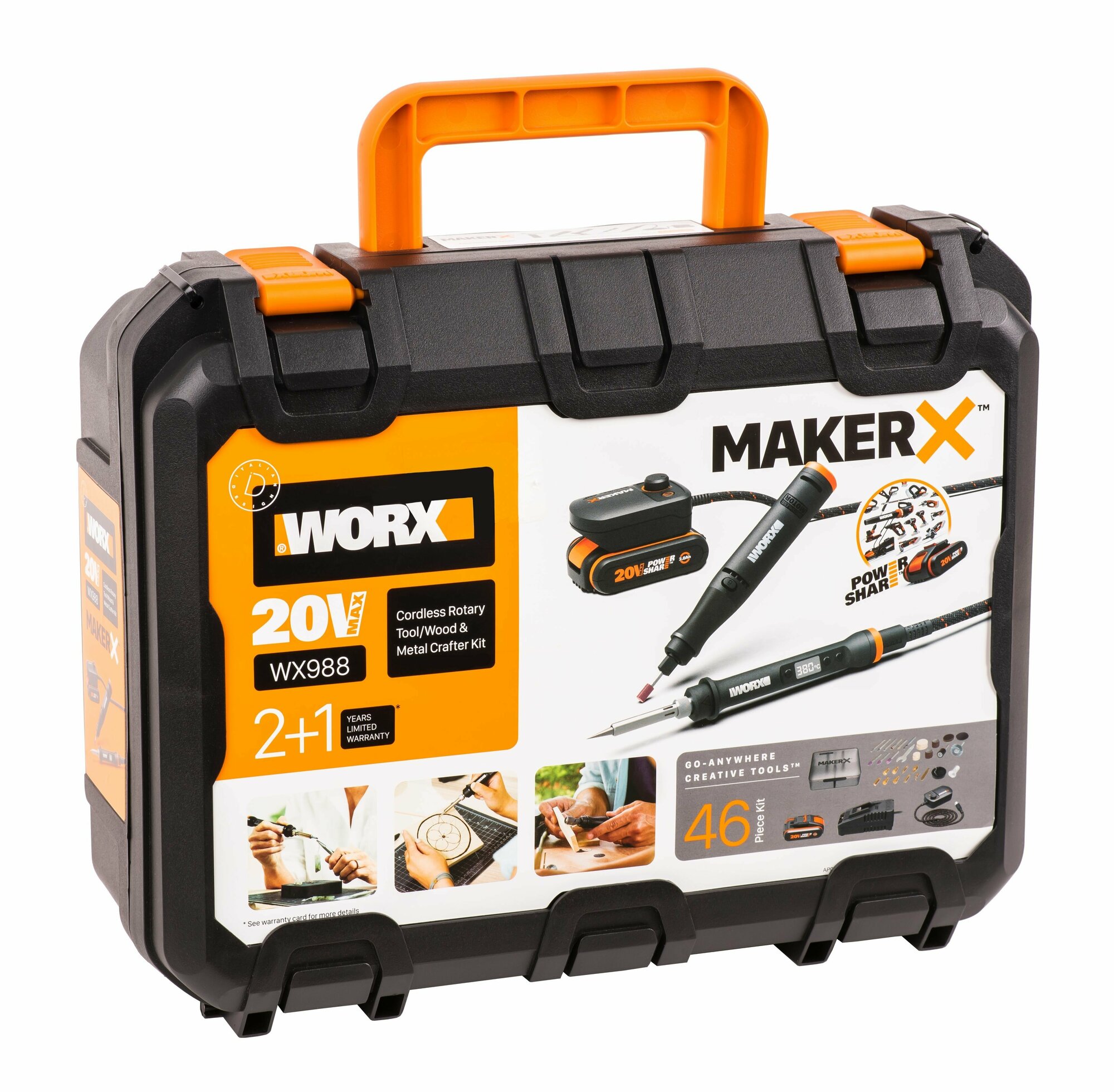 Набор WORX MAKER X 20V аккумуляторный MAKER X: гравировальная машинка WORX WX739 + выжигатель-паяльник аккумуляторный WORX WX744 - фото №8