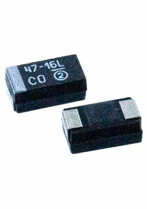 593D106X9025C2TE3, танталовый SMD конденсатор 10 мкФ x 25В 593D типC 10