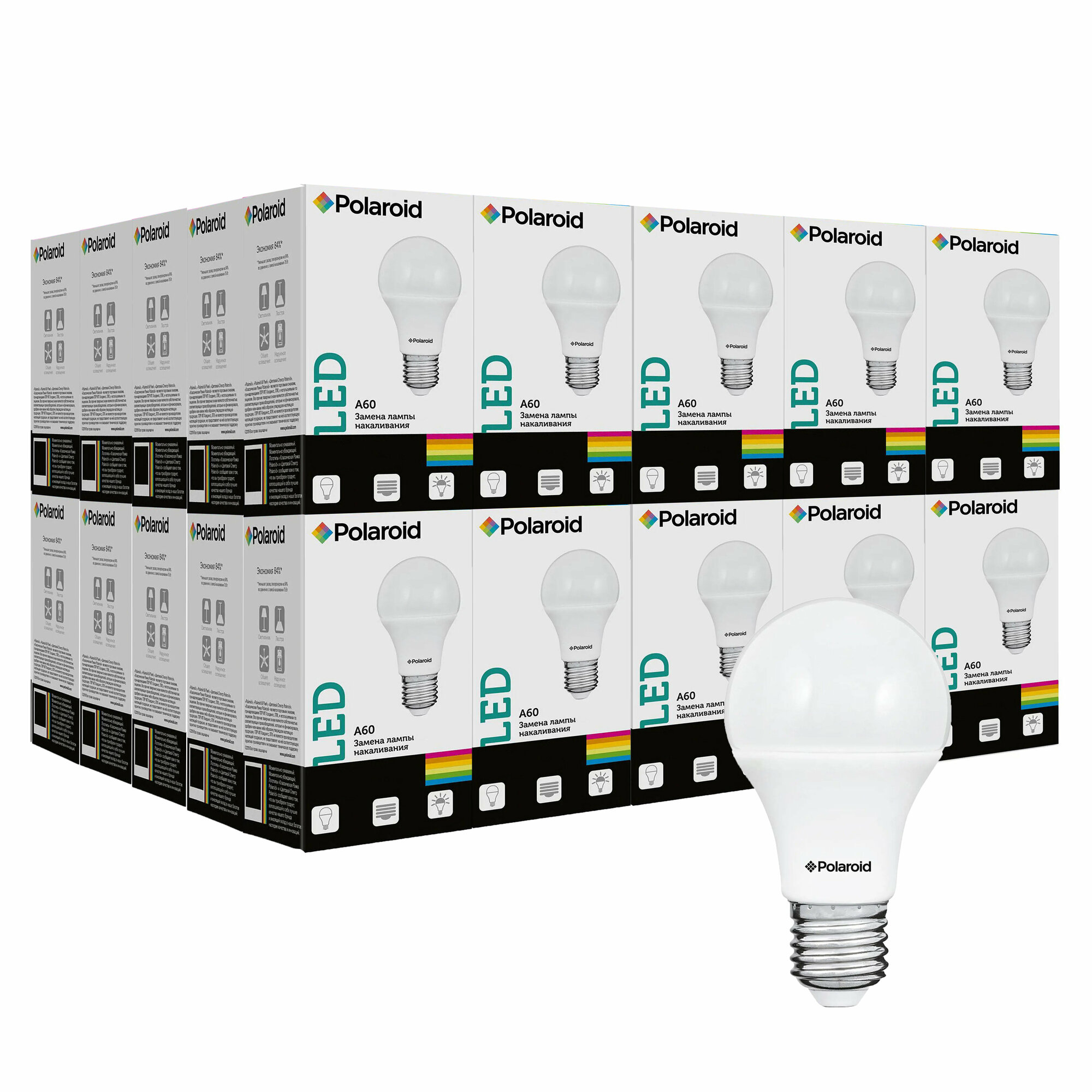 Светодиодная лампа Polaroid 220V A60 11W 6500K E27 1055lm (50 шт.)
