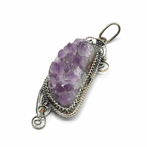 фото Подвеска, змеевик, зеленый, черный кулон аметист щетка 17*44мм