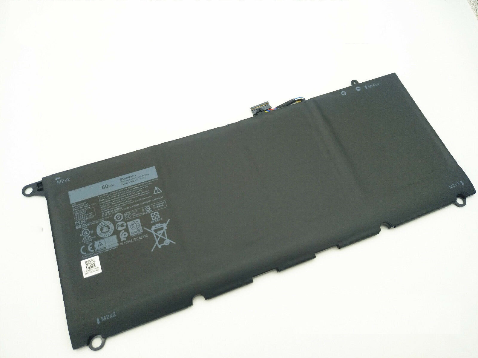 Аккумулятор PW23Y для ноутбука Dell XPS 13-9360 7.6V 60Wh (7890mAh) черный