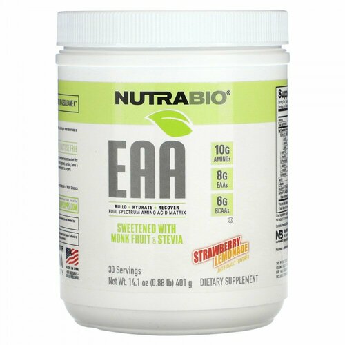 Nutrabio Labs, EAA, Strawberry Lemonade, 0.88 lb (401 g)