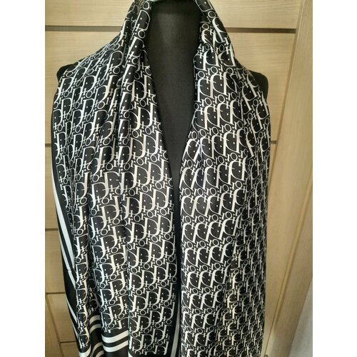 Палантин Sun Early, натуральный шелк, 200х80 см, черный