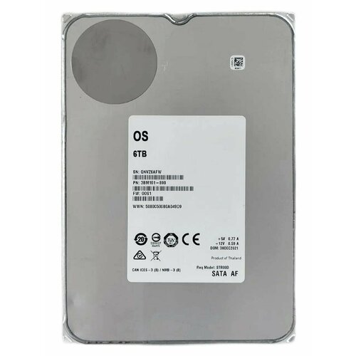 Ресертифицированный жесткий диск OS Exos ST6000NM0175 6TB HDD 256 мб 7200 обмин 1499000₽