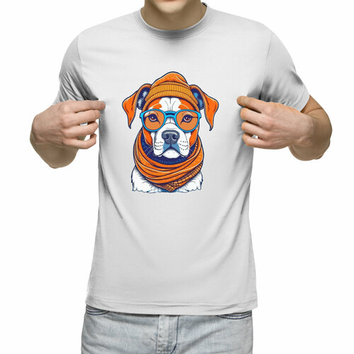 Футболка Us Basic, размер XL, белый мужская футболка собака бульдог s синий
