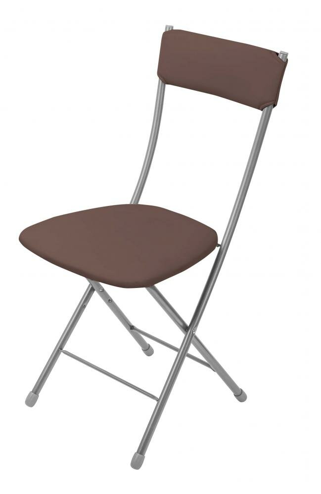 Стул складной НИКА ССН1М/3 квадратное сиденье, серый/коричневый