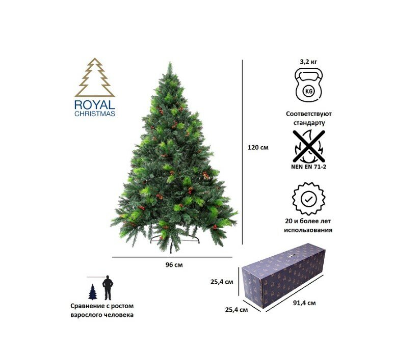 Royal Christmas Phoenix Premium PP/PVC 120см (зеленый) - фото №4