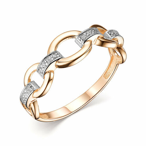 фото Кольцо diamant online, золото, 585 проба, фианит, размер 17, прозрачный