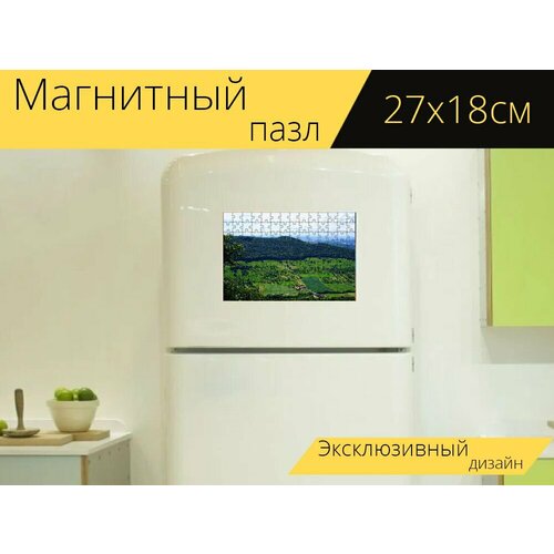 Магнитный пазл Замок тек, тек, руины замка тек на холодильник 27 x 18 см.