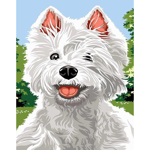 картина по номерам щенок на траве 40х50 см Картина по номерам Игривый щенок 40х50 см АртТойс