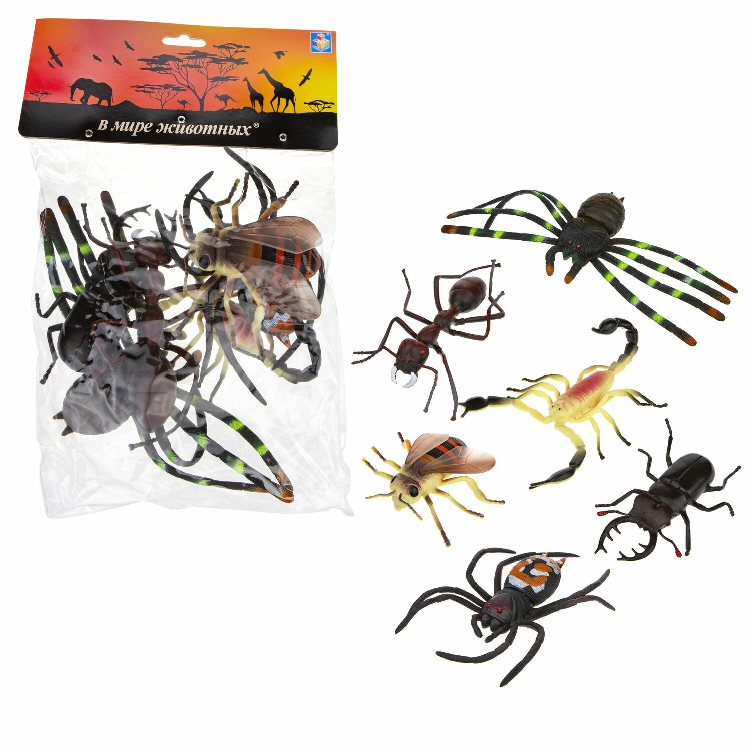 Набор игрушечных насекомых, 6 шт х 15 см (Т50525) 1toy - фото №16