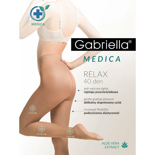 фото Колготки gabriella medica relax, 40 den, с шортиками, размер 3, бежевый