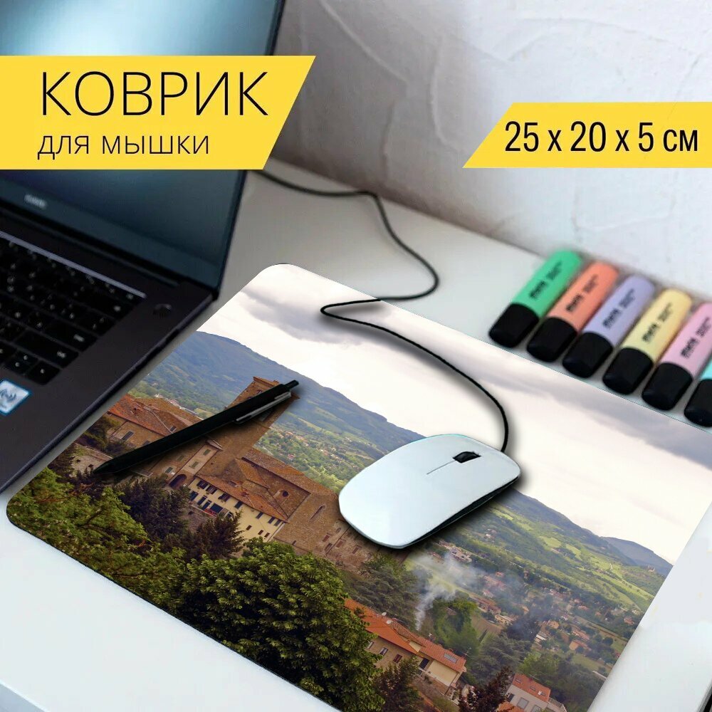 фото Коврик для мыши с принтом "Италия, тоскана, поппи" 25x20см.
