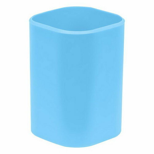 Подставка-стакан для канцелярии СТАММ Фаворит, пластик, квадратная, голубая подставка для колец 7 6х17х10 4 см голубой