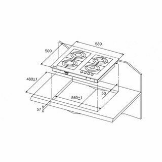 Газовая поверхность Kuppersberg FV 6 TGRZ ANT Silver