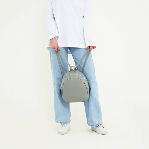 фото Рюкзак из искусственной кожи с подвесом, цвет серый китай