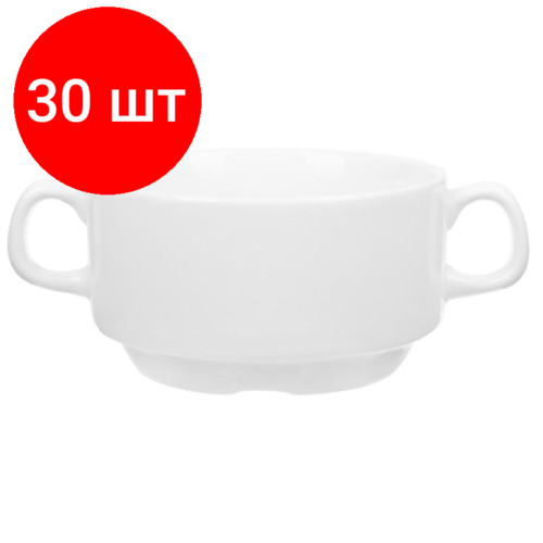 Комплект 30 штук, Чаша Tvist Ivory для бульона, фарфор, V300мл, белая , фк4017
