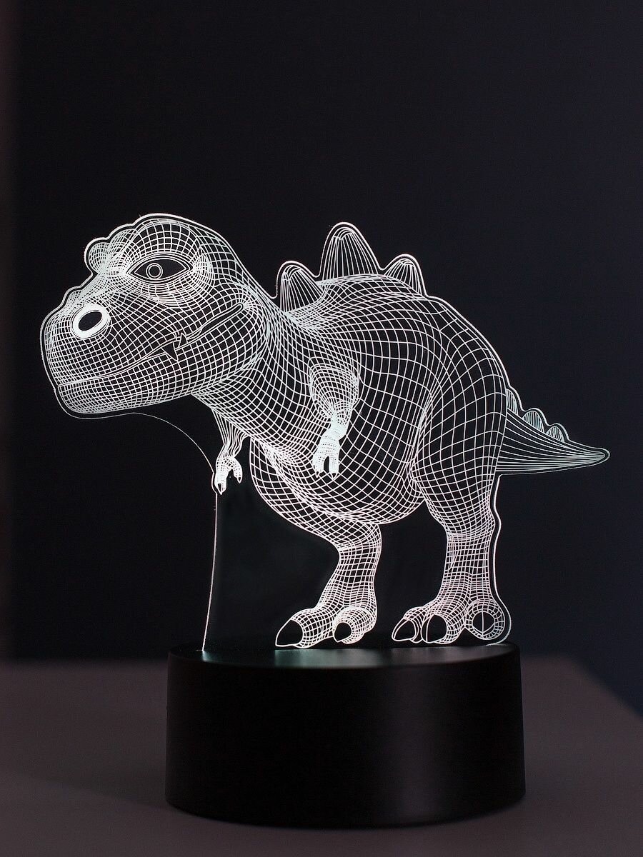 Светильник 3D Ночник светильник 3D USB.Светильник 3D Динозавр - фотография № 6