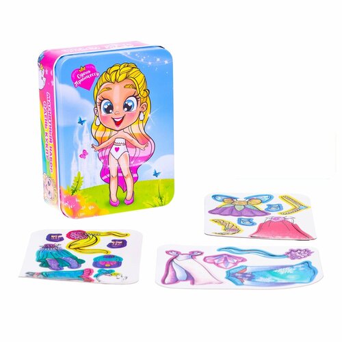 Магнитный набор в жестяной коробке «Маленькая принцесса» магнитный набор в жестяной коробке маленькая принцесса