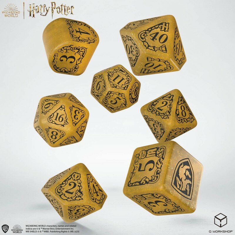 Набор кубиков для настольных ролевых игр Q-Workshop Harry Potter - Hufflepuff Modern Dice Set Yellow