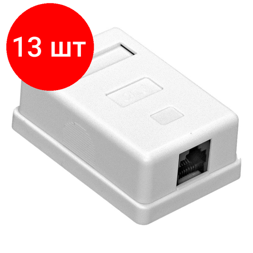 Комплект 13 штук, Розетка ExeGate SM1-RJ45-C6 RJ-45 кат.6 UTP Krone/110 (EX292844RUS) заглушка торцевая для sm1 золото матовое lspa cap sm1 gl