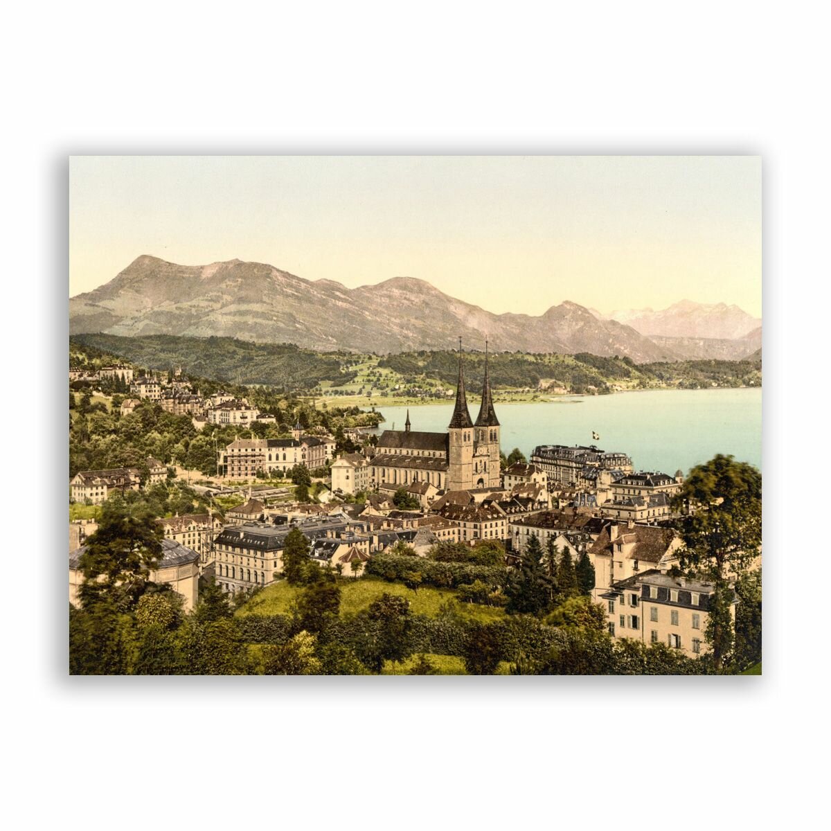 Постер плакат на бумаге / Rigi seen from the Gutsch Lucerne Switzerland / Размер 30 x 40 см
