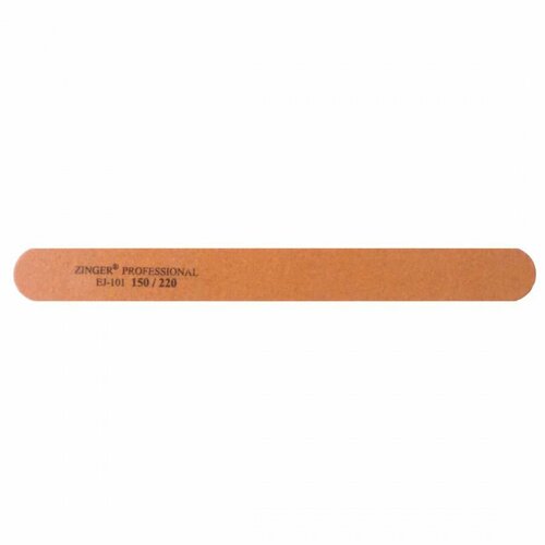 Zinger Пилка для натуральных ногтей абразивная прямая / Classic EJ-101, 150/220 грит, коричневый, 2 упаковки