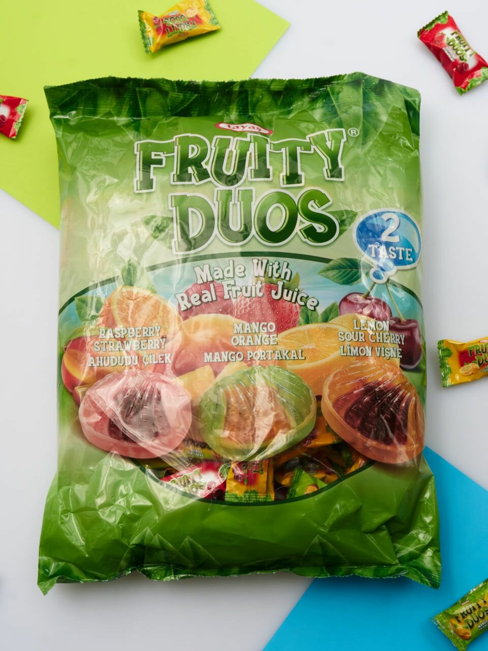 Карамельные конфеты с фруктовым соком и начинкой"FruityDuos" 1 кг - фотография № 1