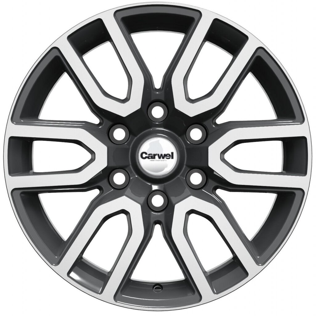 Литые колесные диски Carwel Барал 1723 (Hyundai H-1/Staria) 8x17 6x139.7 ET20 D92.5 Серый с полированной лицевой частью (123044)