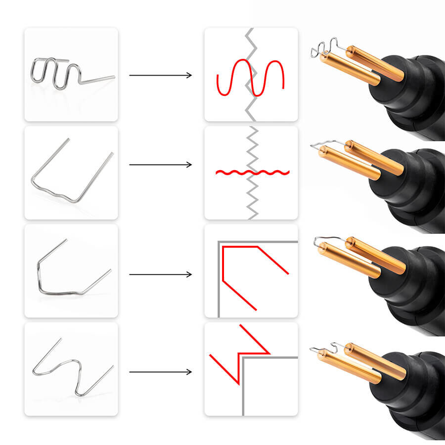 Паяльник для пластика импульсный горячий степлер комплект со скобами