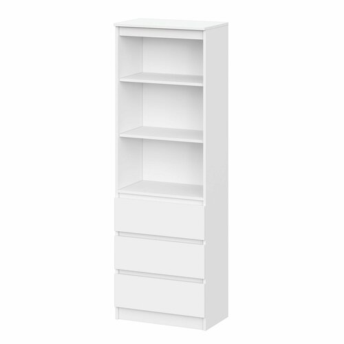 Стеллаж Ницца от Астрид-Мебель с полками и 3 ящиками 60х36х180см Цвет Белый 6700₽