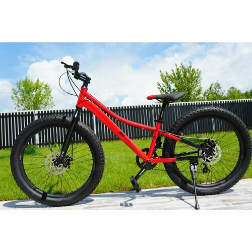Велосипед полу-фэтбайк Fatbike Time Try TT2747s 24 Рама 12 Взрослый Детский Подростковый красный 23400₽