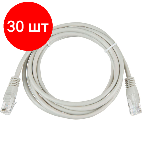Комплект 30 штук Патч-корд BigTech OPCC003 UTP CCA кат5e2млитоймногожильный серый 3893₽
