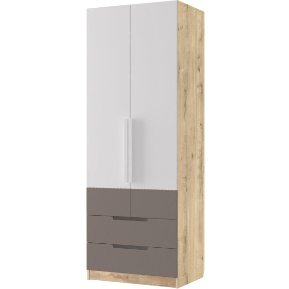 фото Шкаф «Илия» М2 2д, Дуб ирландский/Амаретти/Белый