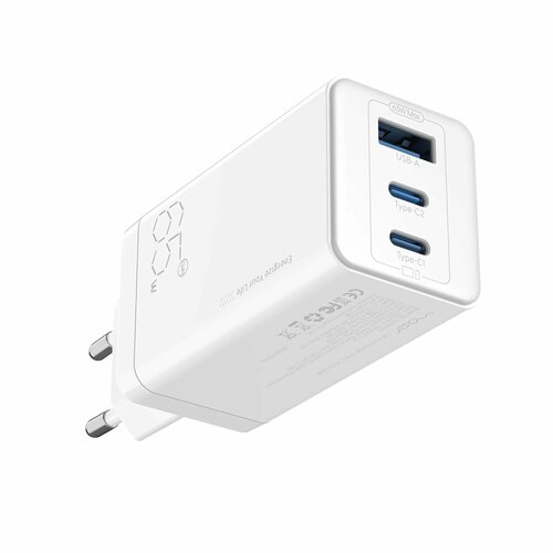 Сетевое зарядное устройство VYVYLABS Gan Fast Charger 65W A+2C (EU Plug) - White