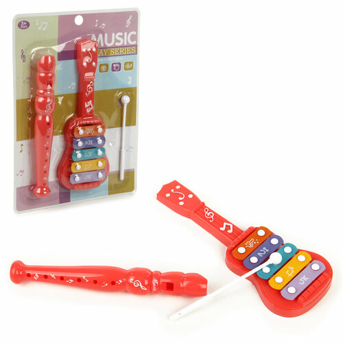 Набор музыкальных инструментов металлофон и флейта Veld Co 372₽