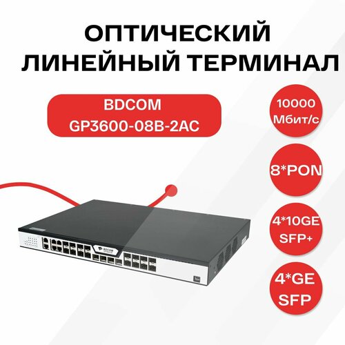 Оптический линейный терминал BDCOM GP3600-08B-2AC 134235₽