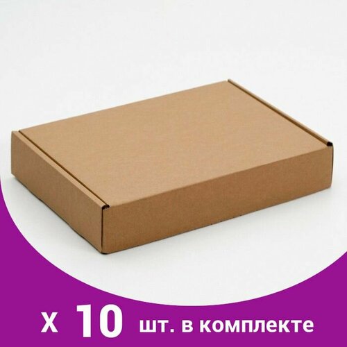 Упаковка для пирога, бурая, 33,5 х 24 х 6 см (10 шт)