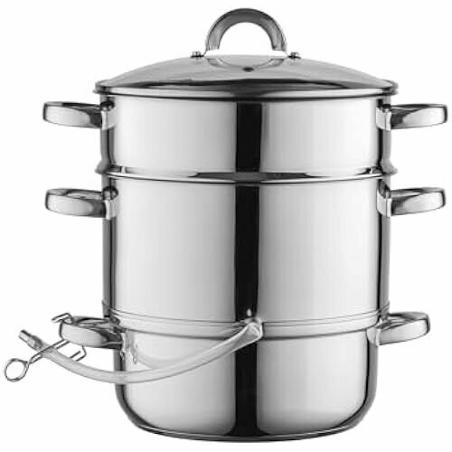 Соковыжималка Флорина 7 л Индукционная паровая соковыжималка для фруктов из нержавеющей стали 1810 Соковыжималка для фруктов со стеклянной крышкой Емкость 105 л Подходит для индукционных плит Выжимание сока из фруктов и овощей 1921600₽