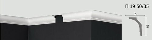 Изображение товара Плинтус потолочный Де-Багет П-19 50/35, 1шт (длина 2м)